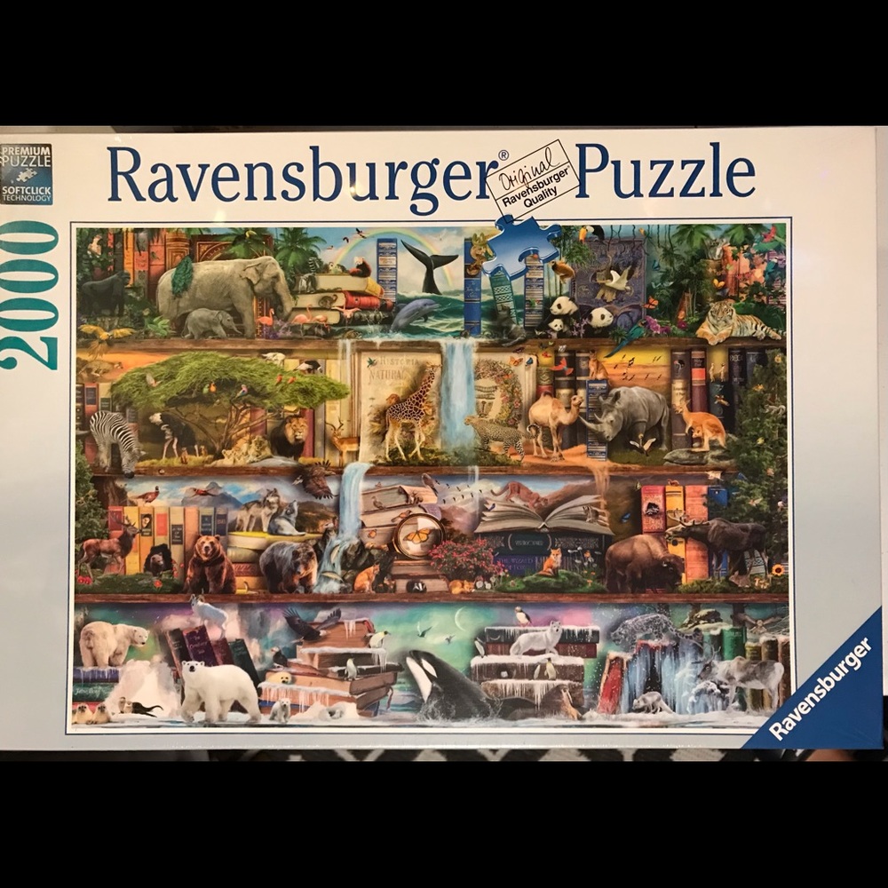 2000 piece Ravensburger Puzzle “Wild Kingdom Shelves” Aimee Stewart